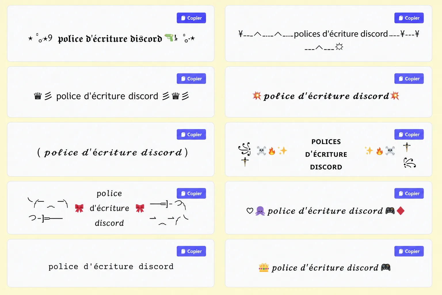 Police d'écriture Discord 2026