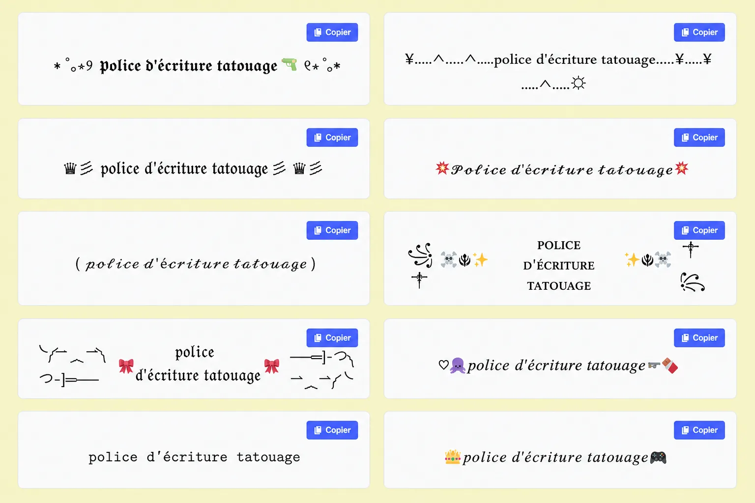 Police d'Écriture Tatouage : Alphabets pour Tatouage 1 Police d'écriture Tatouage 2026