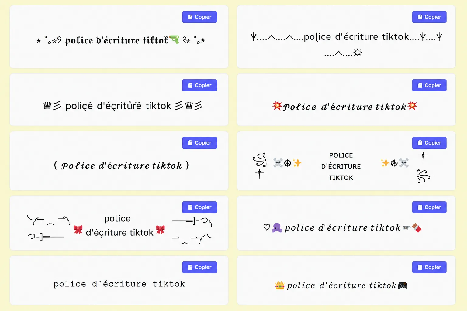 Police d'écriture TikTok 2026